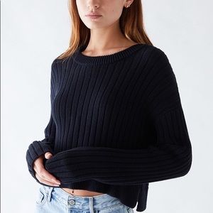 LA Hearts cropped side sweater with slits